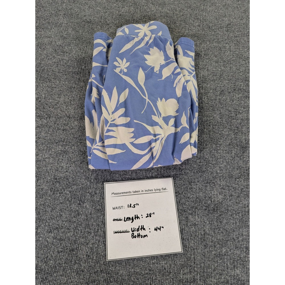 Pact Organic Cotton Midi Skirt Blue Floral Leaf Print Jersey Knit Medium - Picture 6 of 6
